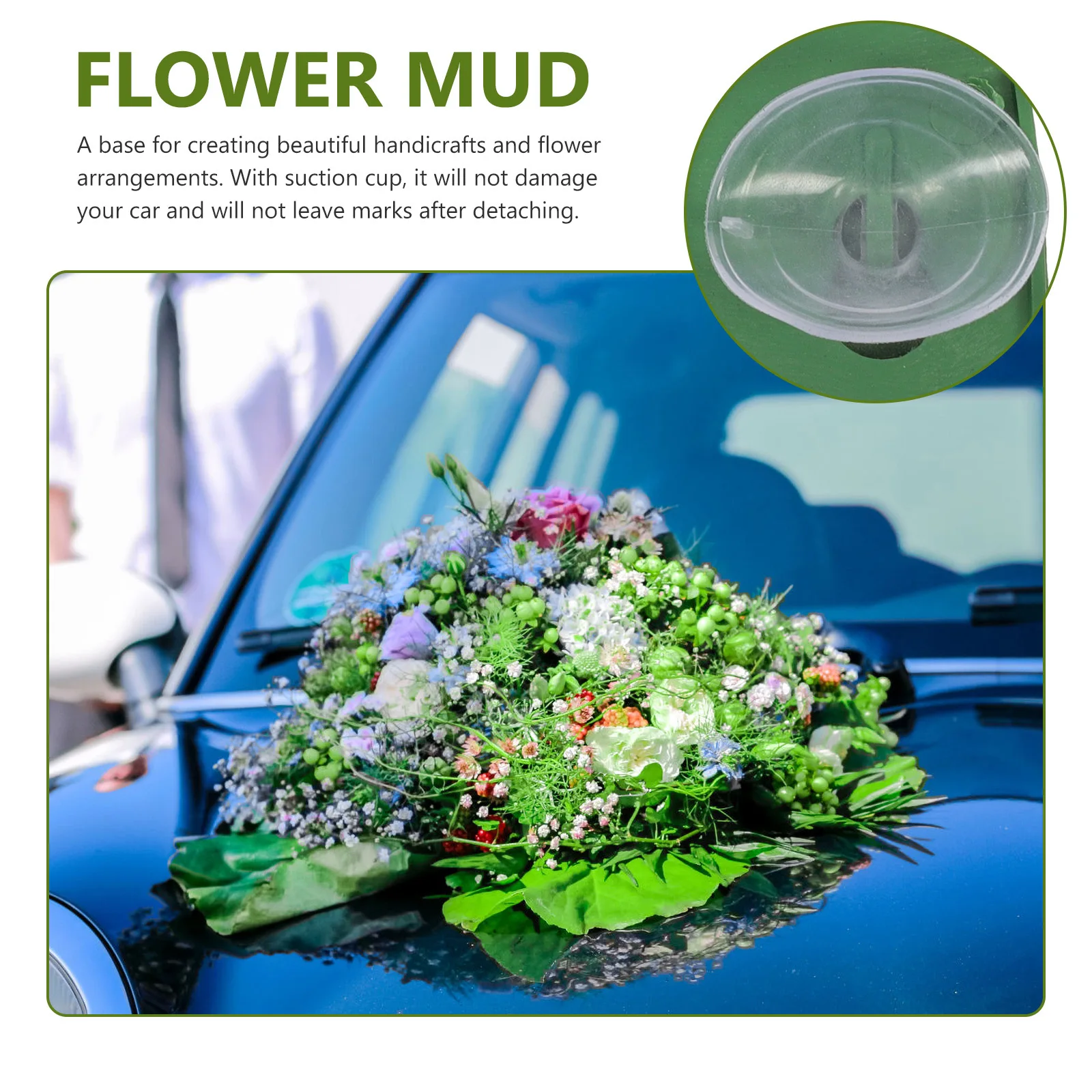 

Green Florist Foam Heart Shape Flower Mud for Wedding Decoration DIY Floral Sucker Blocks Easy to Use No Odor Safe