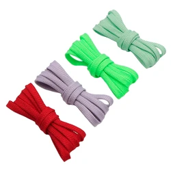Coolstring Replacement Flat Shoelaces Polyester 7mm Wide Blue Black Colorfast  for Men Women Sneakers and Athletic Sports Shoes