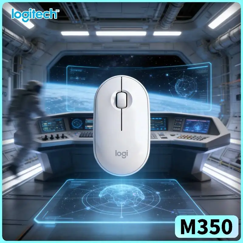 Logitech M350 Pebble Optical Mouse - Minimalist Build, Silent Operation, 18-Month Battery, USB Receiver, Eco-Conscious Buy