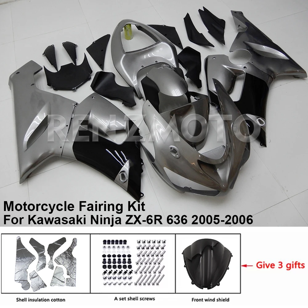 

K0605-107a Motorcycle Fairing Set Body Kit Plastic For Kawasaki Ninja ZX-6R 636 2005-2006 Accessories ABS Injection Bodywork