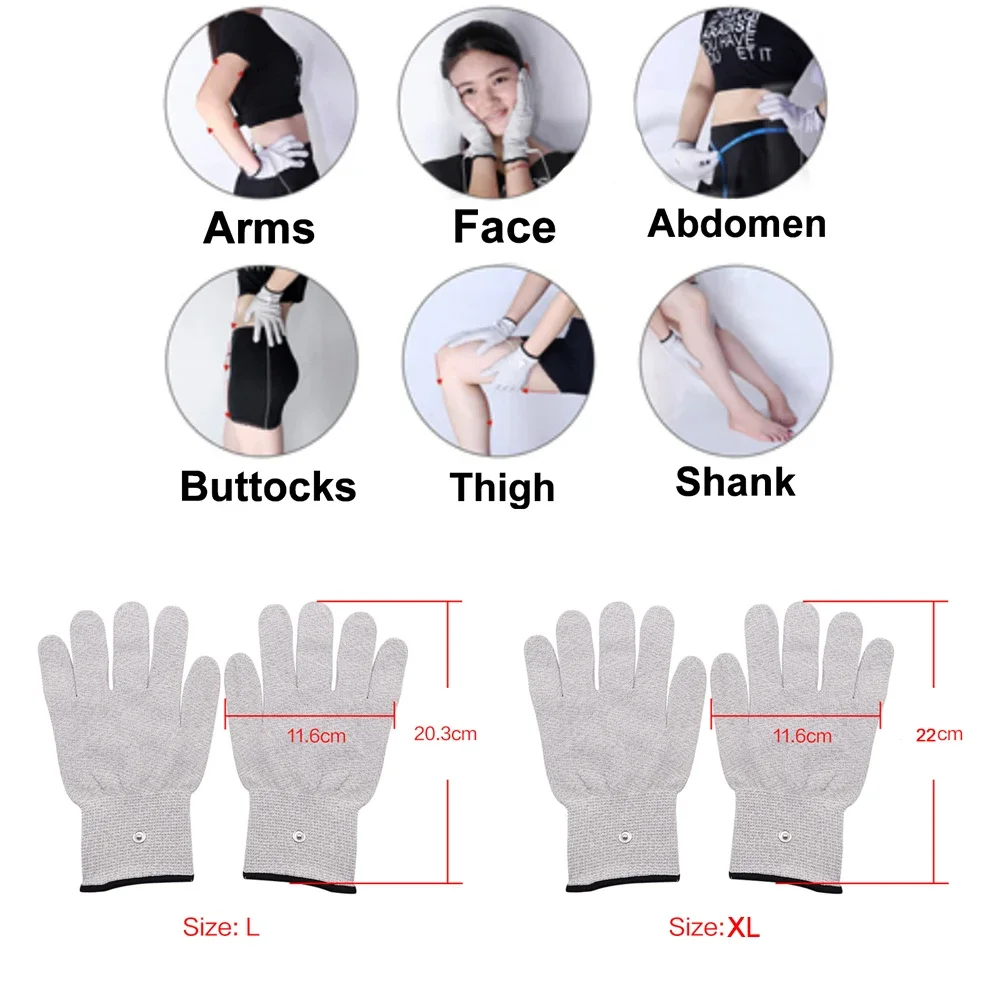 XL/L Size Conductive Electrotherapy Massage Electrode Gloves Relax Shock Wire Tens Machine Therapy Hand Massager Tool