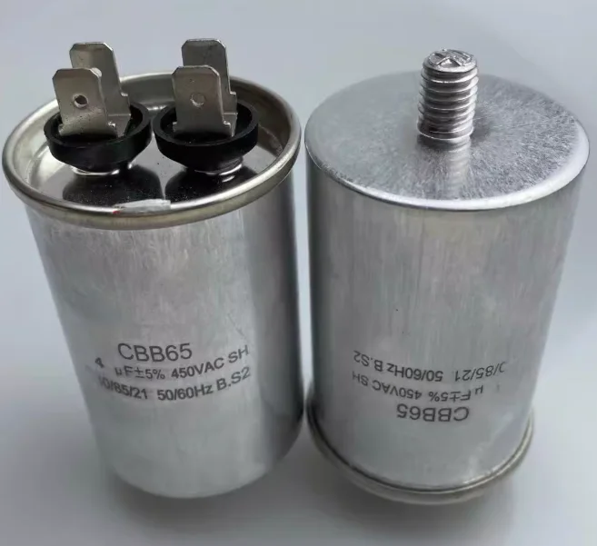 

CBB65 4uf 450V Generator Audio Electric Motor Compressor Start Running Capacitor 4 pins With Bottom Screw For Air Conditioner