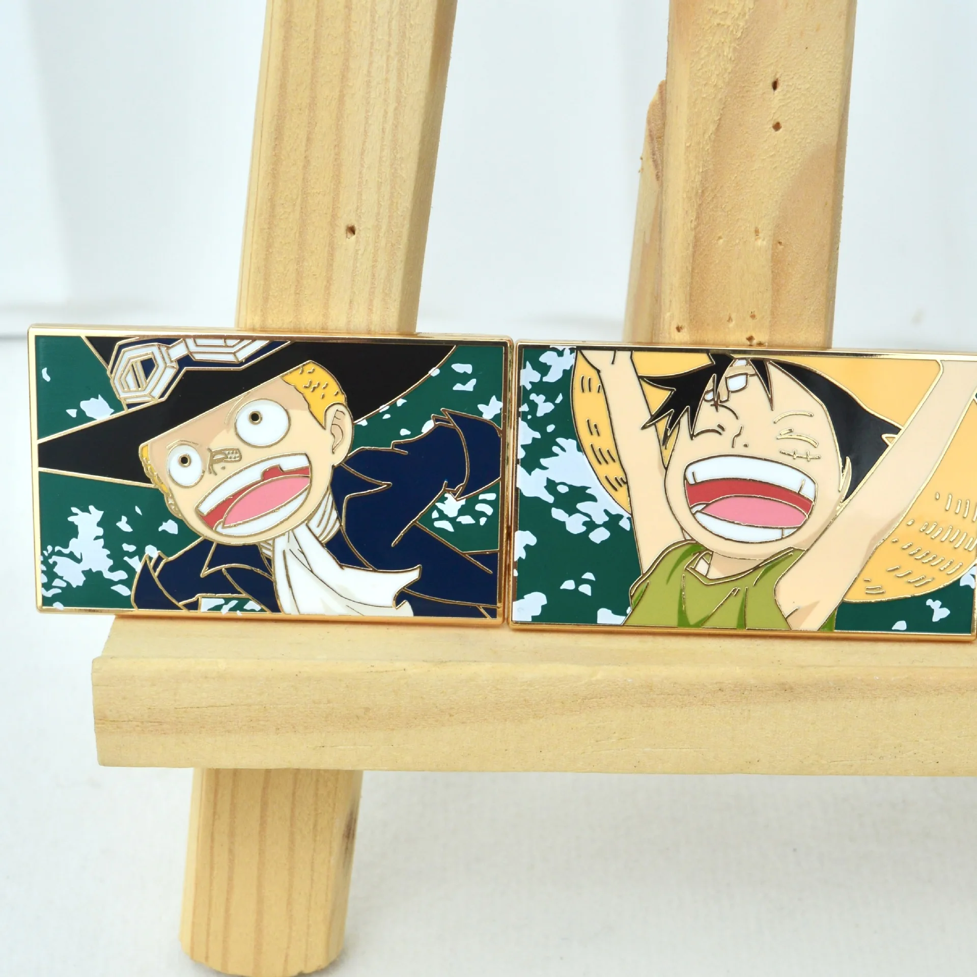 Ace Luffy Sabo Badges Japanese Anime ONE PIECE Pins Pendant Manga Metal Brooches for Bag Backpack Clothing Lapel Cosplay Decor - view 4
