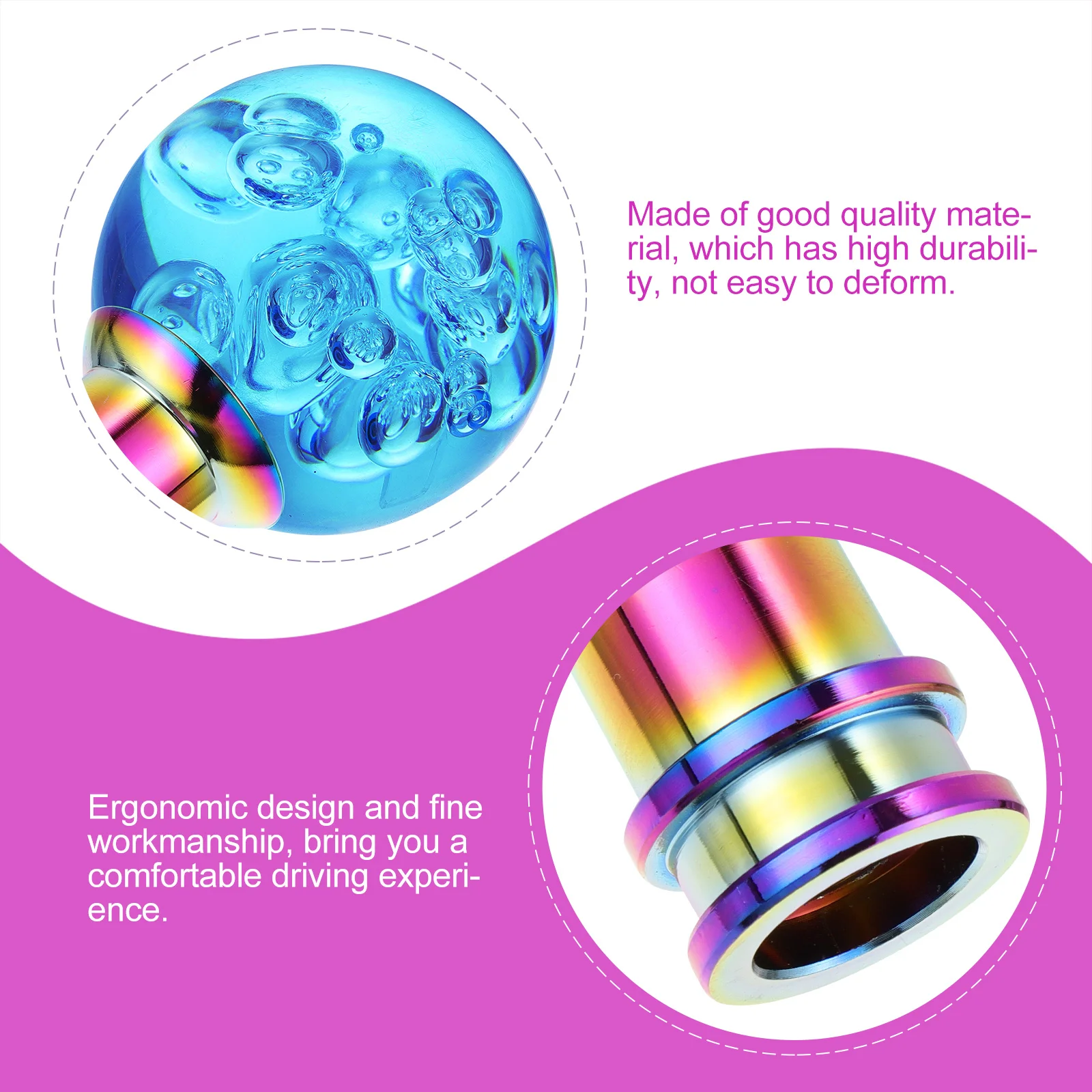

1 Set Durable Creative Car Gear Head Acrylic Round Knob Decor Crystal Manual Adapter Ergonomic Smooth High Quality Transparent