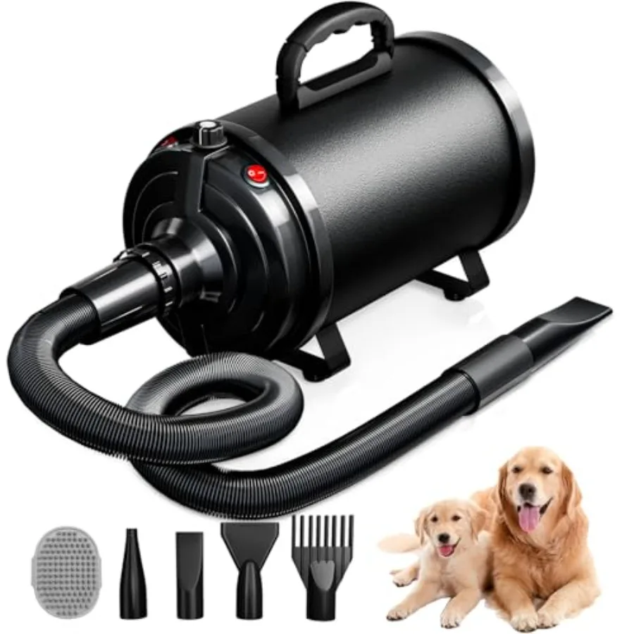 

Dog Dryer Pet Hair Blower High Velocity for Grooming Blow 3800W/5.2HP for Large Dogs Sechoir Pour Chien with Stepless Adjustabl
