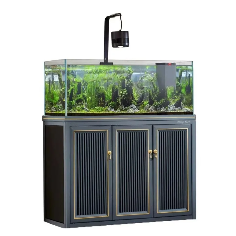 Large Vertical Extra Clear Glass Water Plant Ecological Fish Tank Wholesale Fish Tanks With Cabinet