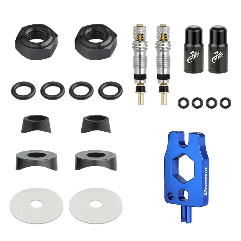 AliExpress DEEMOUNT Bicycle Valve Nozzle Parts Presta Inserts FV Stem Nuts O-ring Tubeless Convex Rim Concave Washers Wheel Sticker Schrader AV Caps