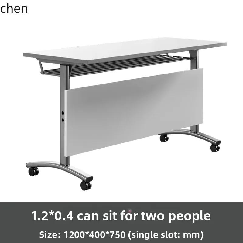 Folding Conference Table Combination Mobile Splicing Flip Table Double Seat Office Desk