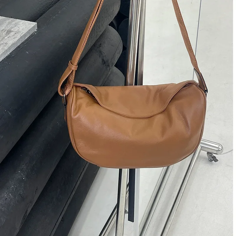 

Ladies Cowhide Retro Hobos Classic Crossbody Bags Women's Cow Genuine Leather Handbags Female Luxury Fashion Shoulder Bags Lady