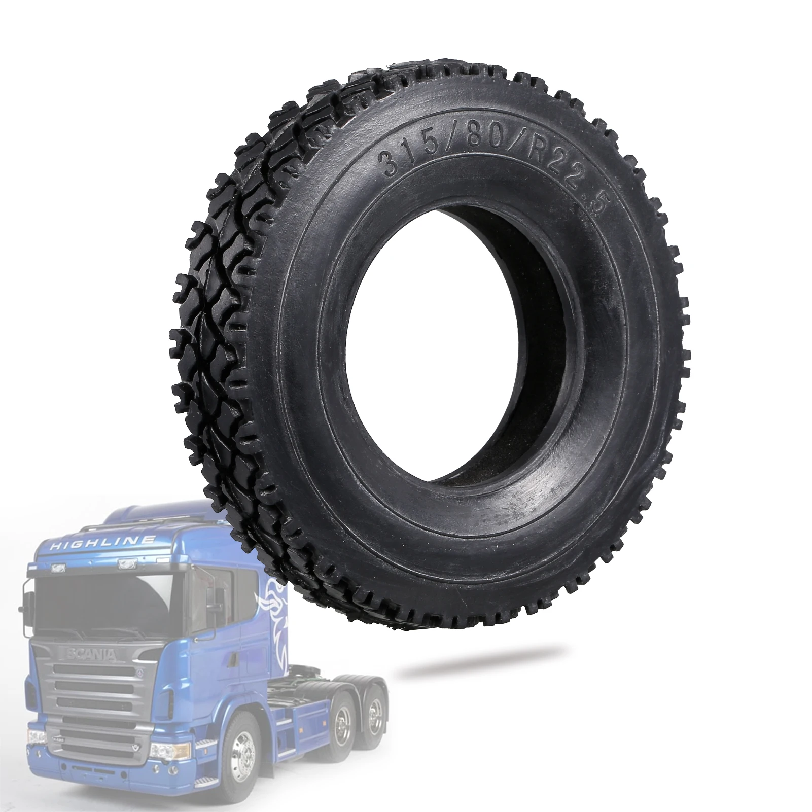 4pcs Tires High Quality Rubber Trailer Car Tires 85mm Diameter 20mm Width for 1/14 Tamiya Tractor Truck RC Climber Trailer