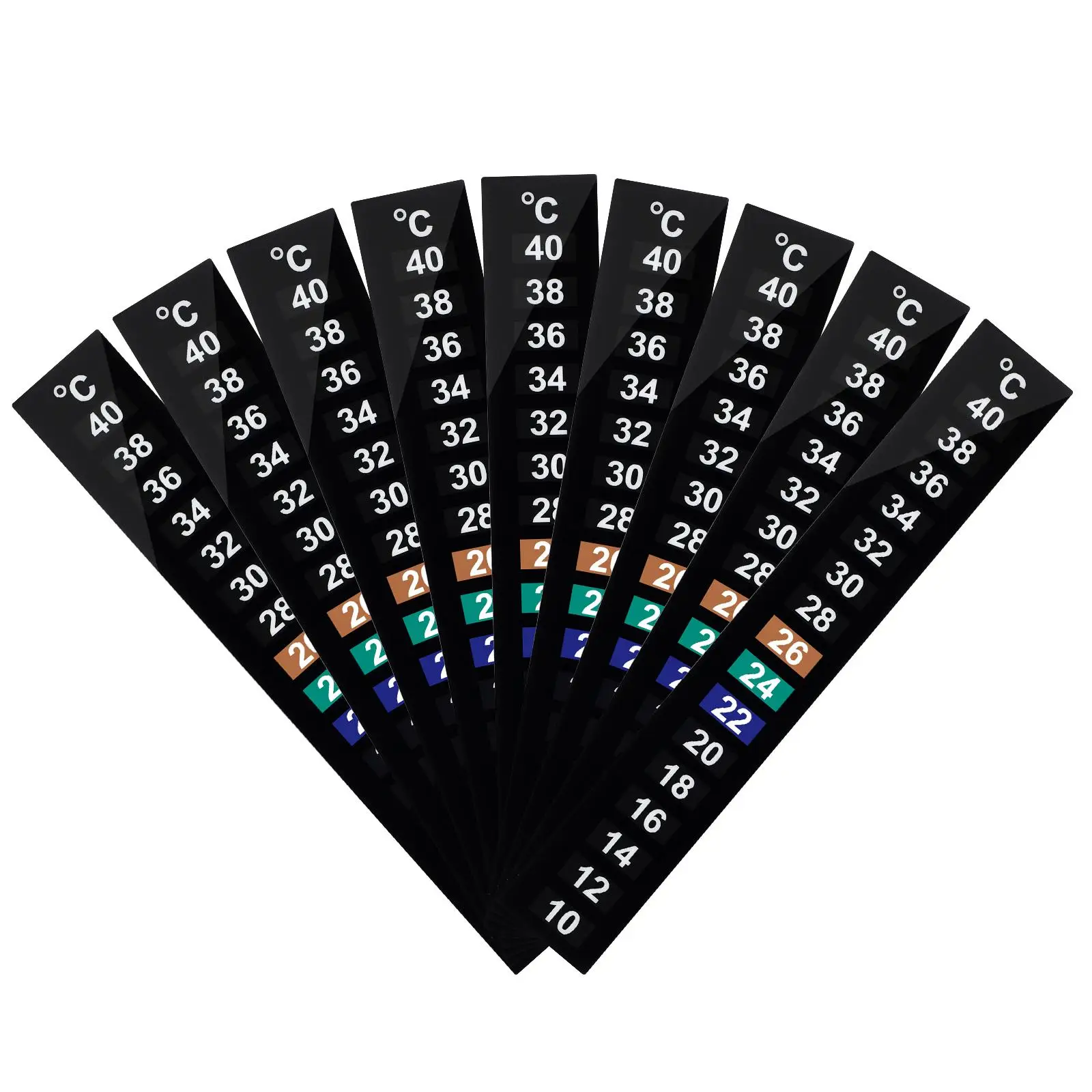 10 Pcs Aquarium Thermometer Strip LCD Digital Thermometers Stickers Black for Cooking Baby