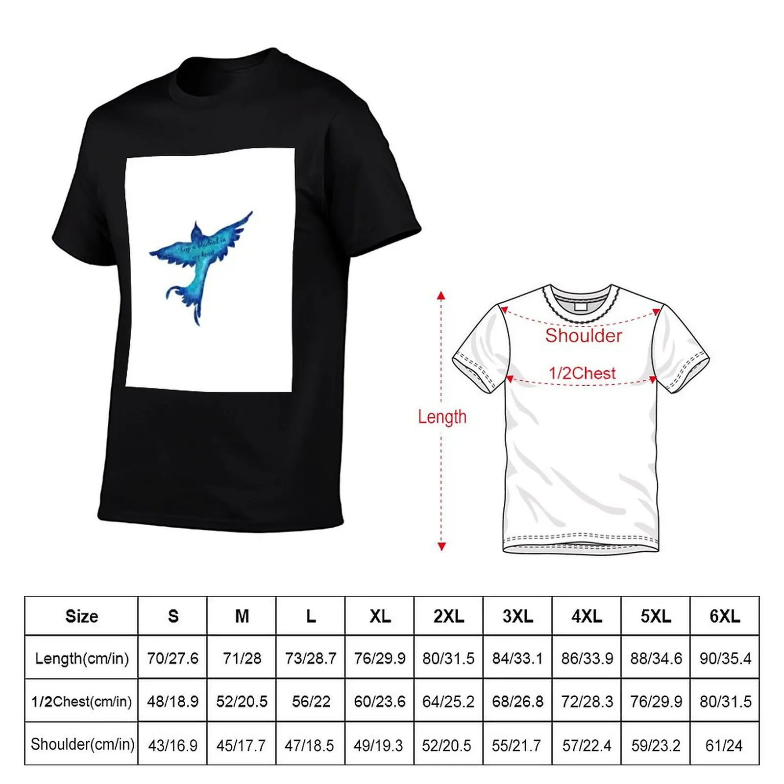 Bluebird lyrics T-Shirt oversizeds plus size clothes animal prinfor boys heavyweights mens clothes