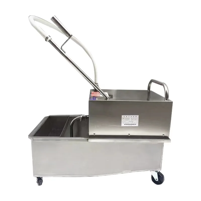 

35л нержавеющая сталь фильтр для фритюрницы в ресторане ресторан используется машина для тележки с масляным фильтром для фритюрницы