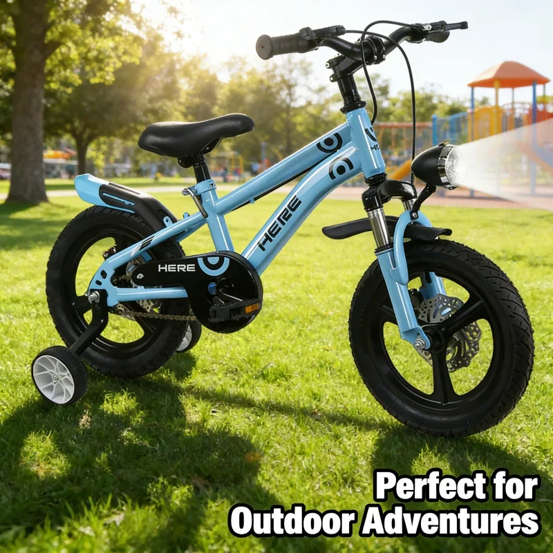 

Blue Children's Bicycle - Big Kids Pedal Bike with Double Disc Brake for Boys & Girls Aged 3-8 Sports Stroller Baby Pedal Bike