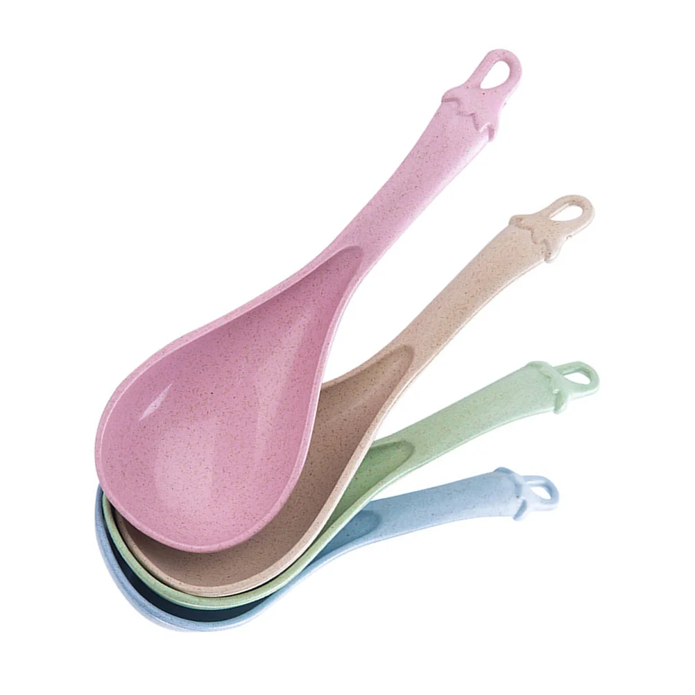 

Rice Scoop Soup Spoon Food Serving Spoons Kitchen Utensil Tableware for Home Restaurant (Random Color)