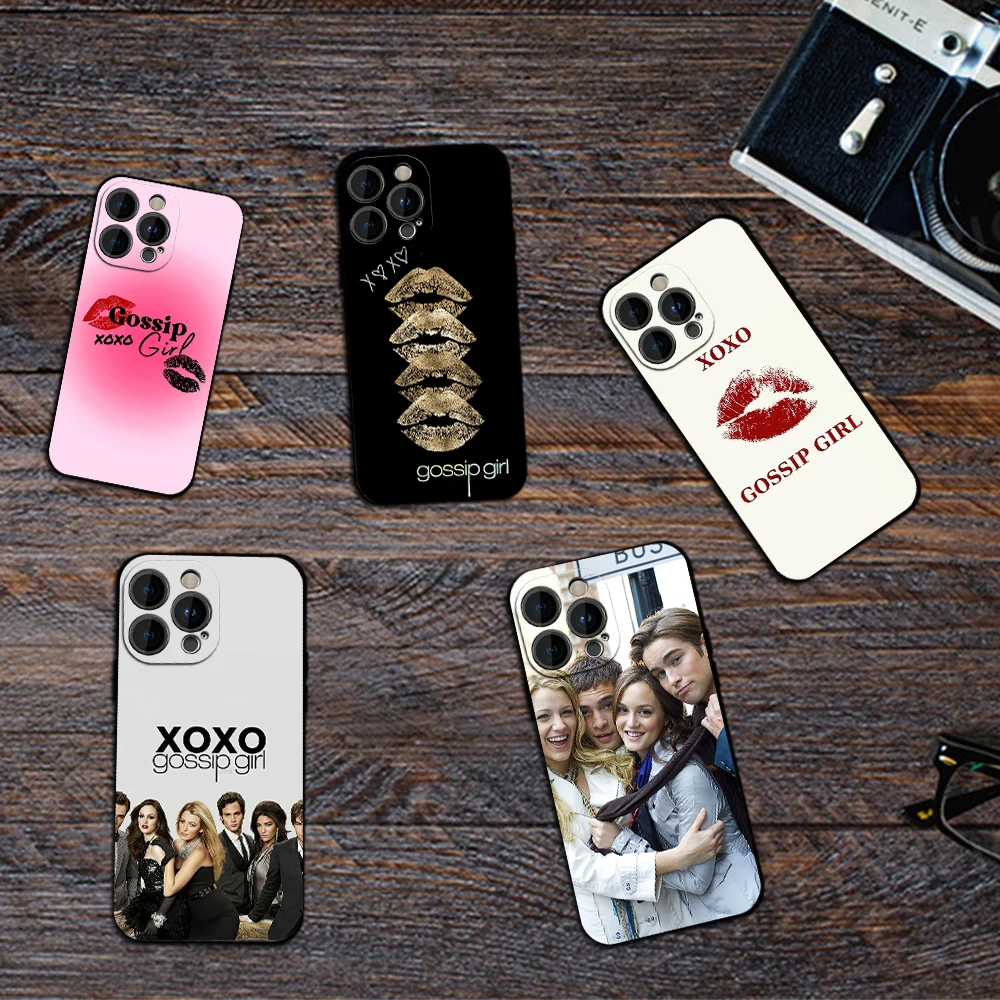 TV G-Gossip G-Girl Phone Case For Samsung S23 S22 ULTRA A22 A71 Black Soft Silicone Cover