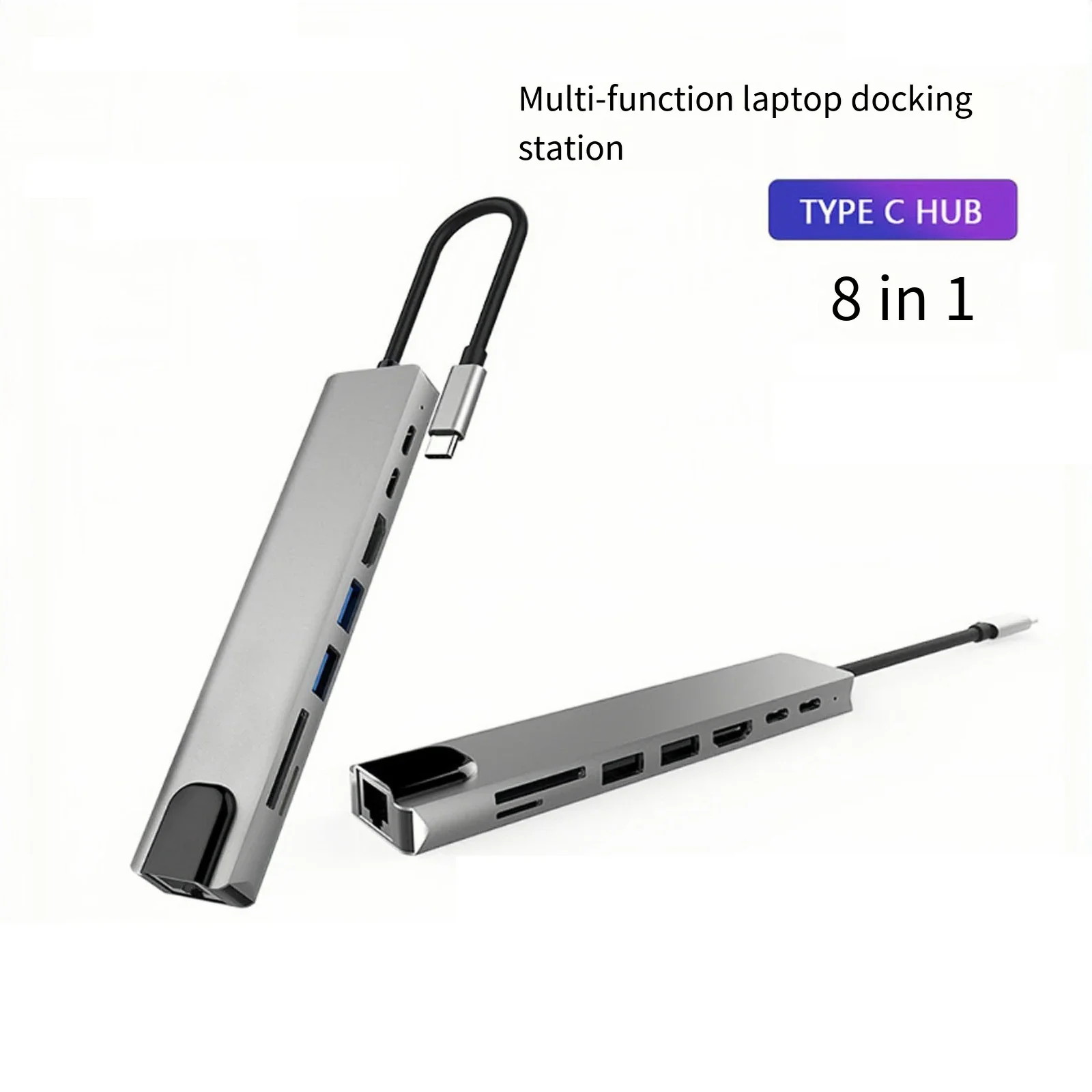 Pop USB C Hub Ethernet USB C 4K HDMI-compatible Adapter 8 IN1 Multiport Type C Adapter For MacBook IPad Pro Dell Hp Lenovo