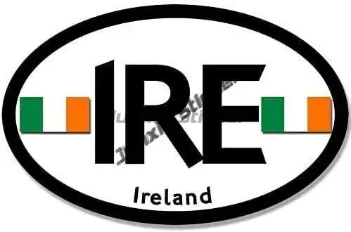 Tricolor Shamrock Ireland Sticker Country Decals Green White and Orange Irish Flag Vinyl Oval IRE Sticker for Cars Trucks Laptop