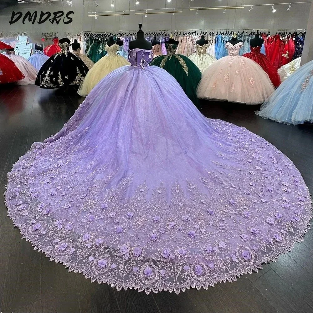 Luxurious Sweetheart Quinceanera Dress Ball Gown 2024 Charming Appliques 3D Flower Dress Classic off-shoulder Gown 16 Party Gown