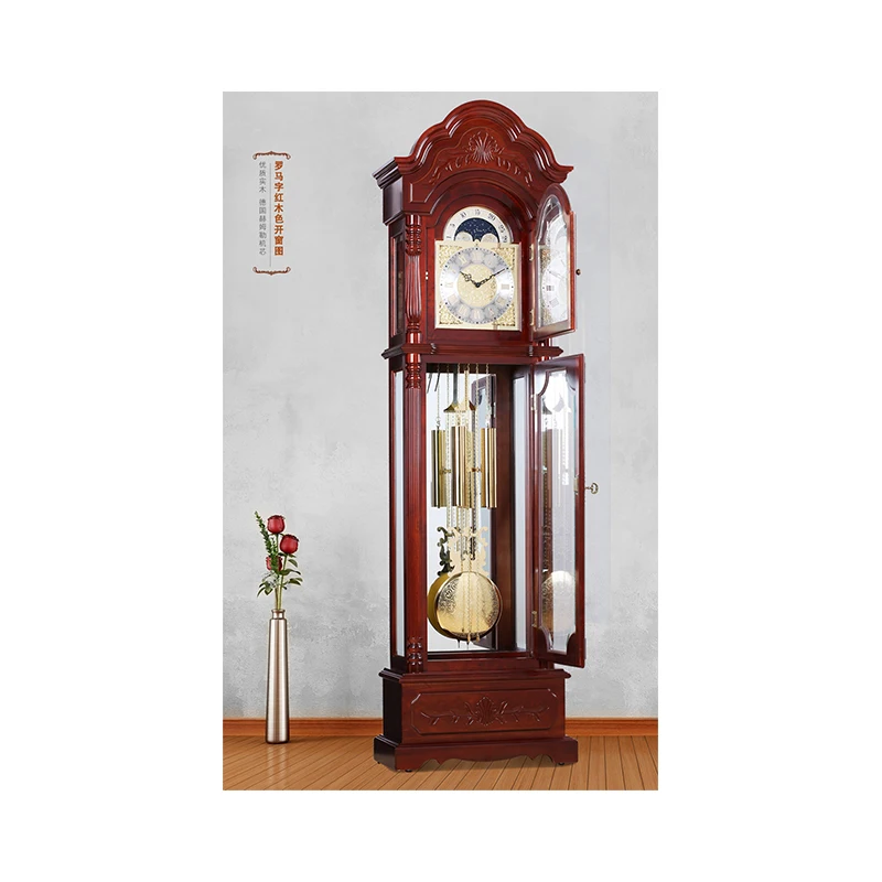 

2022 NEW Antique Solid Wood Grandfather Clock With German Mechanical Movement Floor clocks Chimes