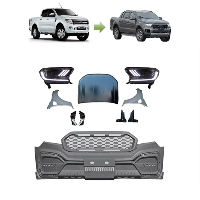 

Tom AutoNEW ARRIVAL FACELIFT BODY KIT UPGRADE FRONT BUMPER FIT for RANGER T6 T7 T8 2012 2021 PICKUP EXTERIOR ACCESSORIES Car BUm