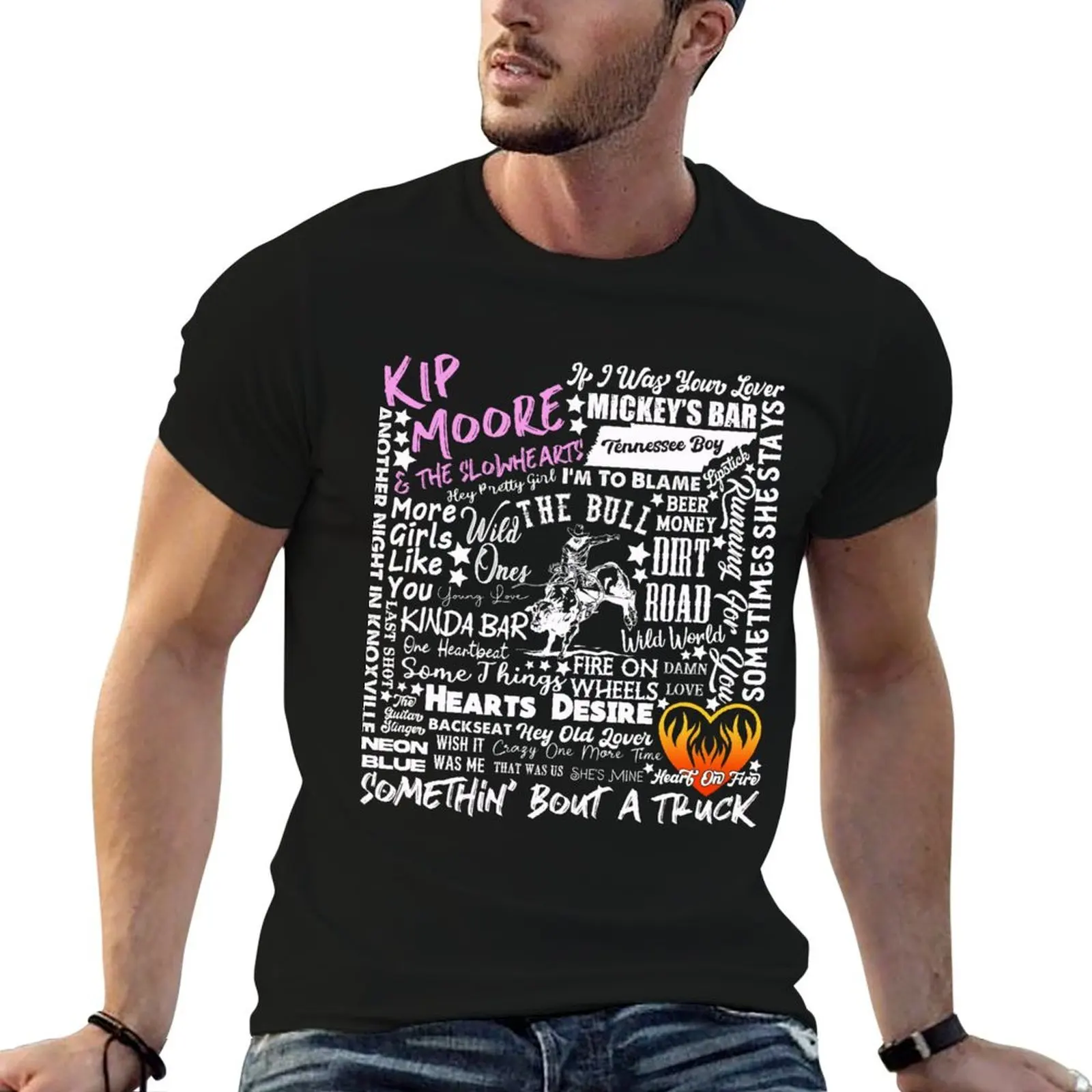 Kip Moore, Song Title, Word Art Collage T-Shirt anime figures new edition man t shirt shirts graphic tee men