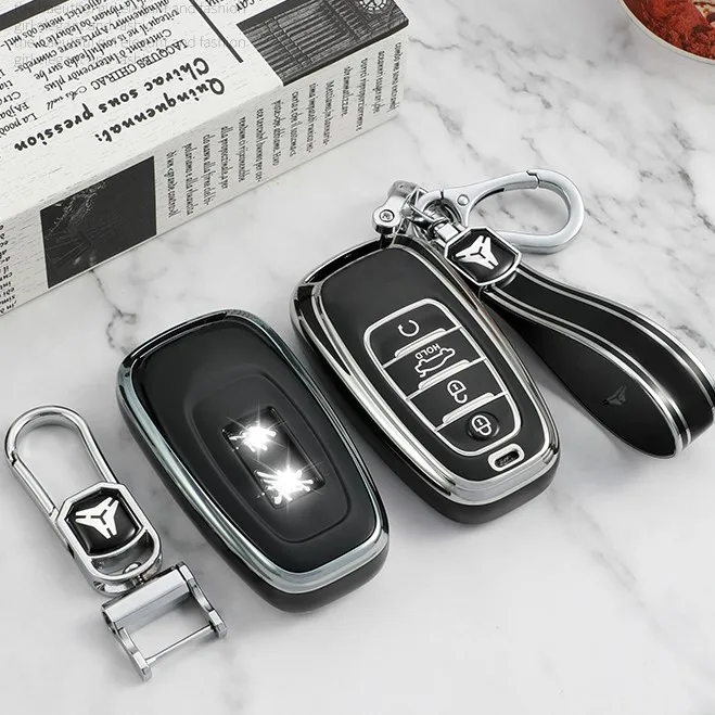 New Style Key Case for FAW Hongqi H5 Car Key Case EHS9 High-end Shell H9 Fashion Personality Protection Buckle Key Chains