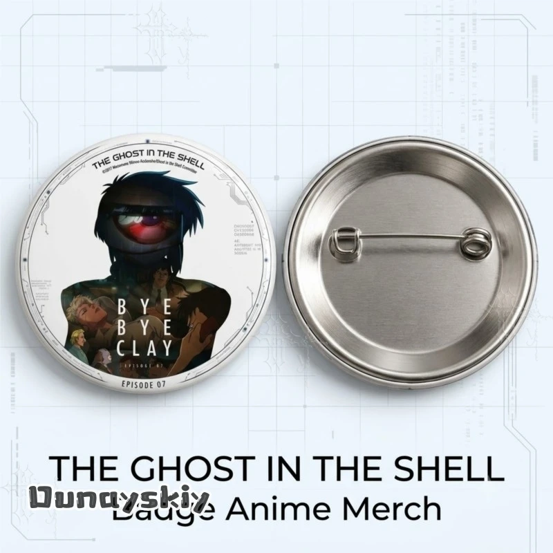 THE GHOST IN THE SHELL Badge Anime Merch Tin Pin Comic Con Collectible Decor Mini Pendant Gift Halloween Party Costume Party Cos