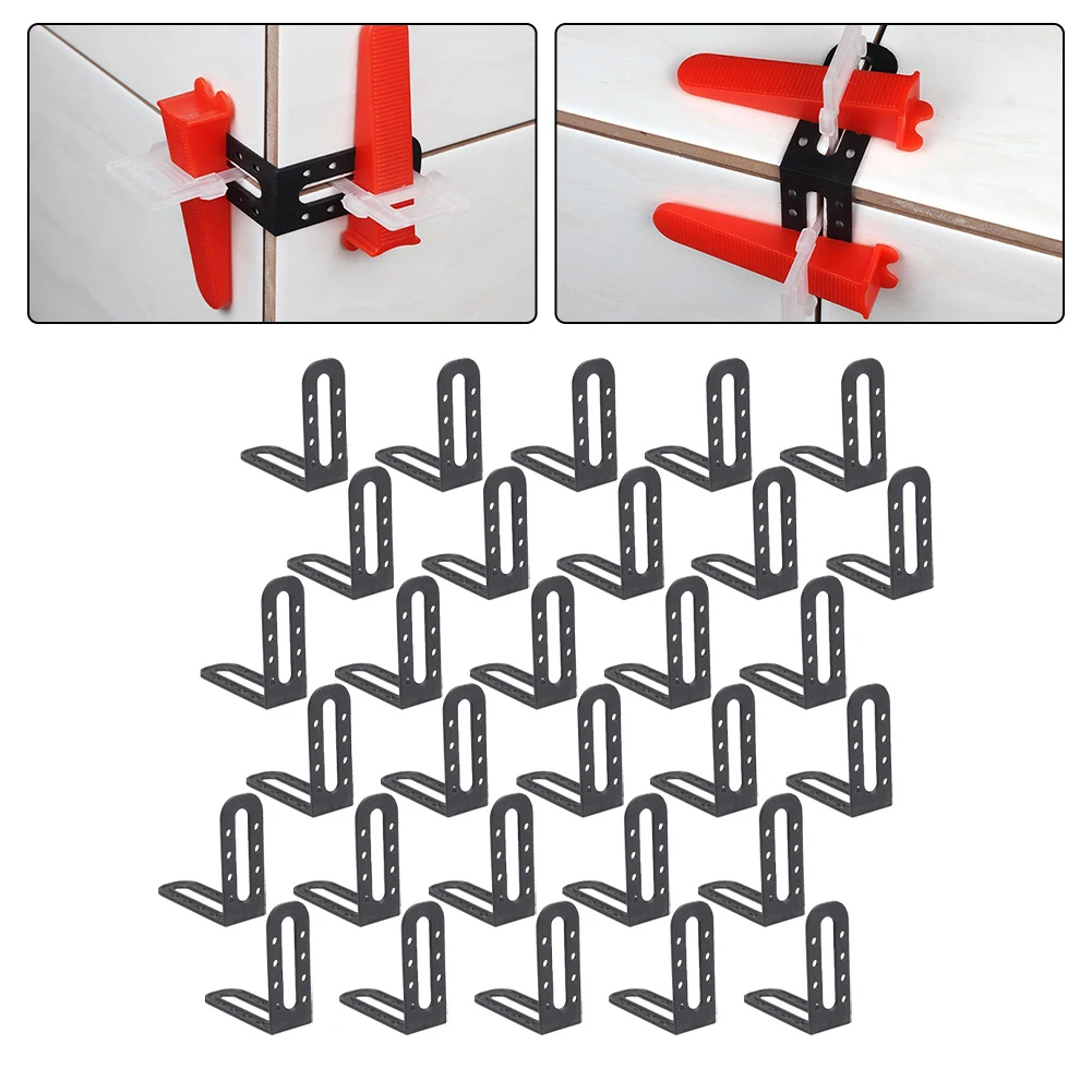 Construction Tools Tile Leveler Clips Secondary Wedge Straightener 50 Pieces Included 61x25mm Size Adjustable Clips