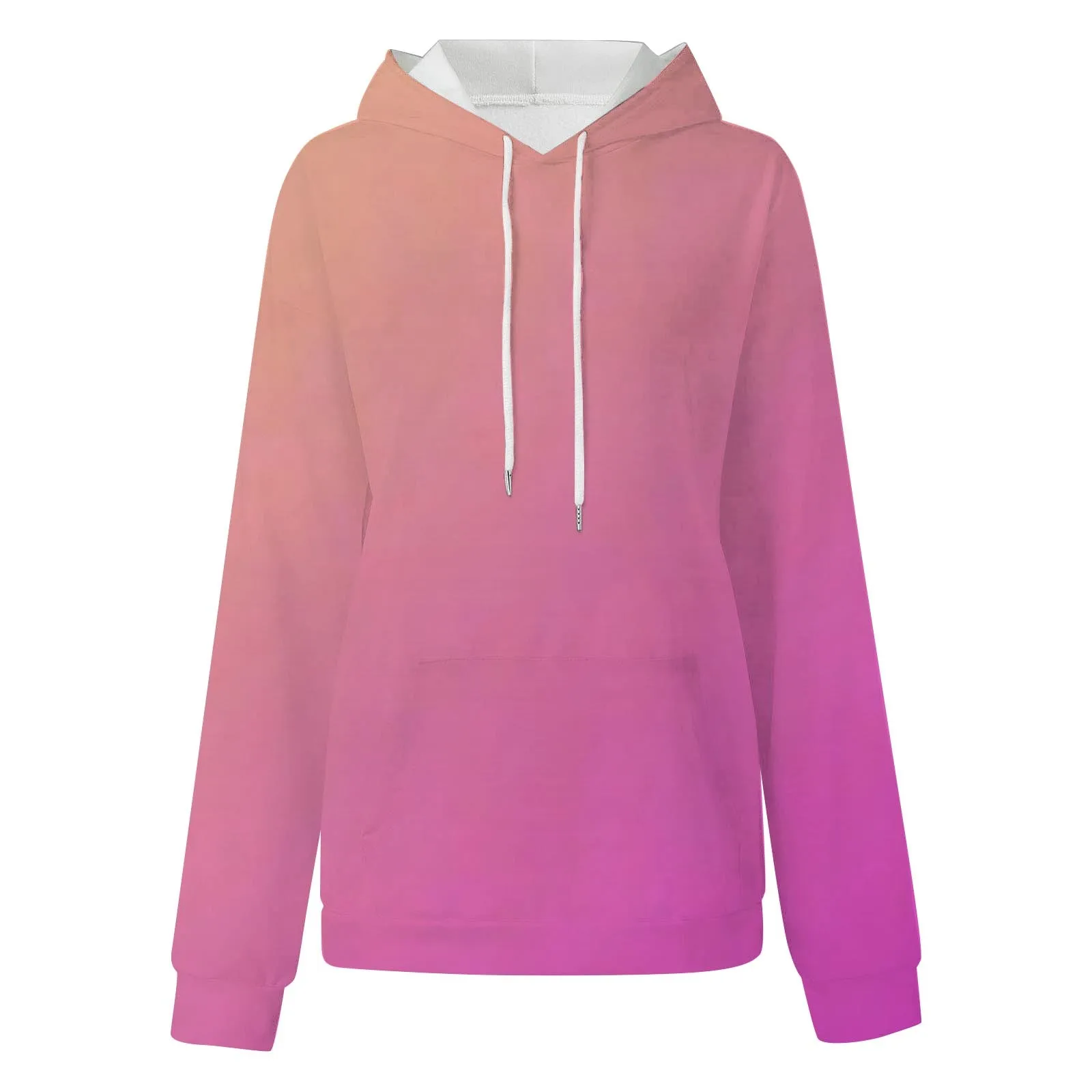 

Women'S Long Sleeved Sweatshirt With Gradient Letter Printed Pockets And Drawstring Hooded Sweatshirt Daily Causal Loungewear