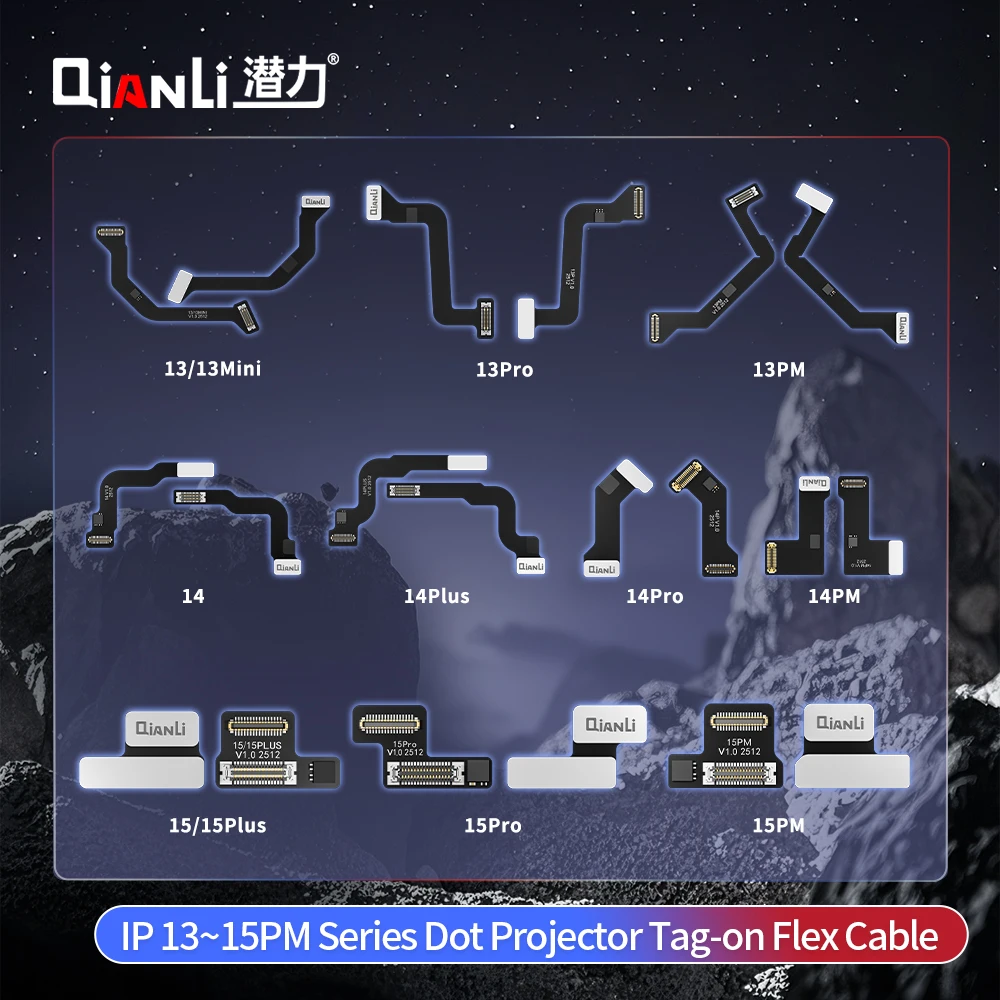 لا يتطلب وحدة التنشيط المصفوفة النقطية QIANLI تفكيك لإصلاح ميزات الوجه المناسبة لهاتف iPhone 13~16 مع الكابلات