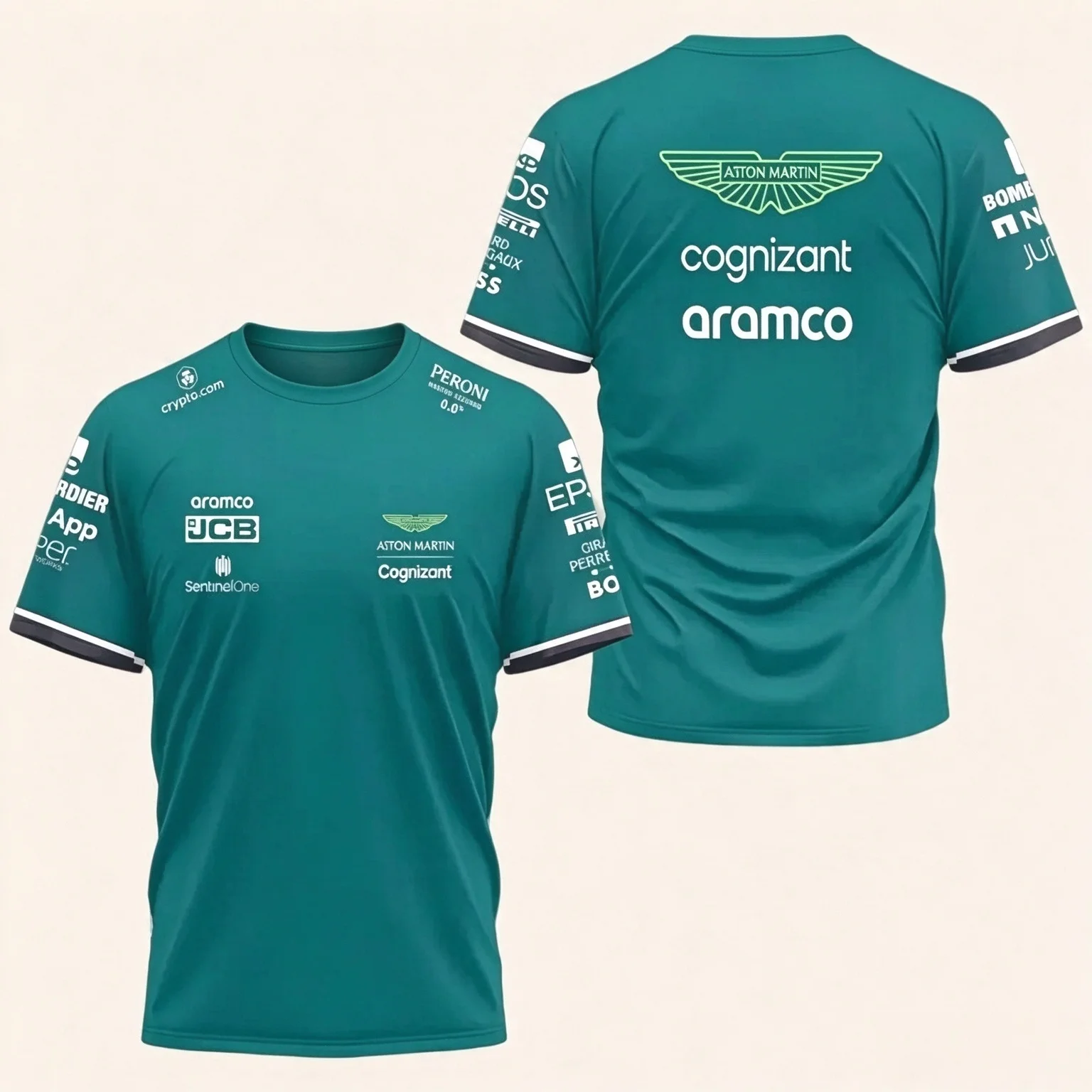 Aston Martin Alonso No. 14, Camiletta De Carreras, Colta De Secado Lapido, Breathable, Size 14 T-shirt