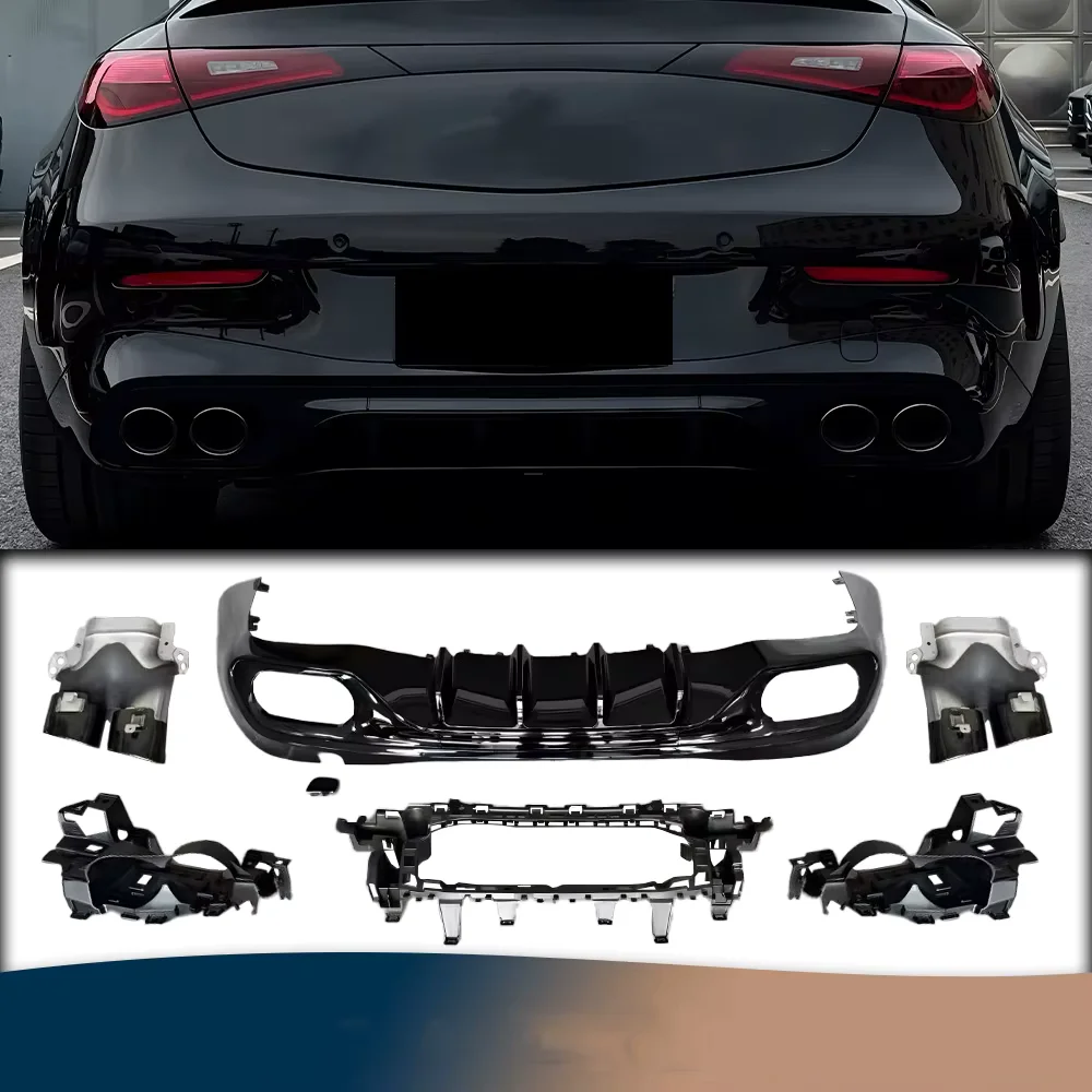 Diffuser with Tail Pipe for Mercedes Benz CLE-Class CLE260 CLE300 C236 24-25 Modified New Style Rear Lip Body Kit