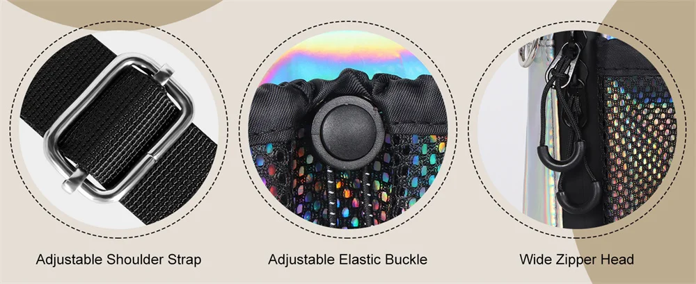 Wasserdichte Kleine Umhängetasche Multi-Taschen Schultertasche Outdoor Reise Brusttasche mit Netztasche für Männer Frauen – Detail 6