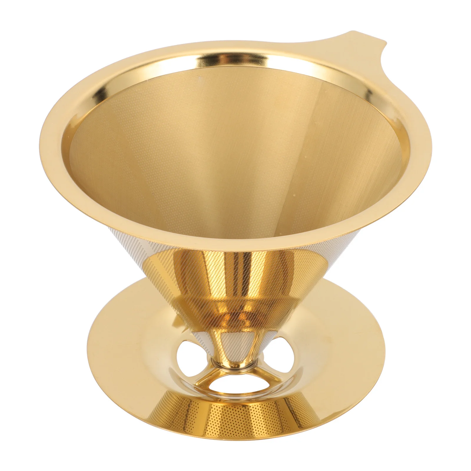 

Coffee Maker Stainless Steel Dripper Reusable Filter Double Layer Easy Clean Smooth Surface Sturdy Body Exquisite