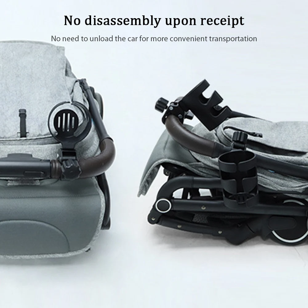 

Universal Stroller Cup Holder Easy Install Baby Carriage Drink Holder for Baby Bottles and Cups Black Design