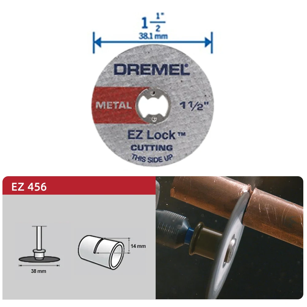 11Pcs Dremel EZ728-01 EZ Lock Rotary Tool Cutting Disc Accessory Kit Grinding Wheel for Metal Wood Glass Plastic Cut Off Polish