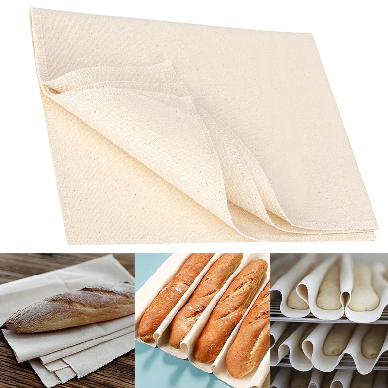 BCMJHWT Bakers Couche and Proofing Cloth 100% Cotton Fabric for Bread Dough Baking Shaping Tool for Baguettes,Loaves,Ciabatta