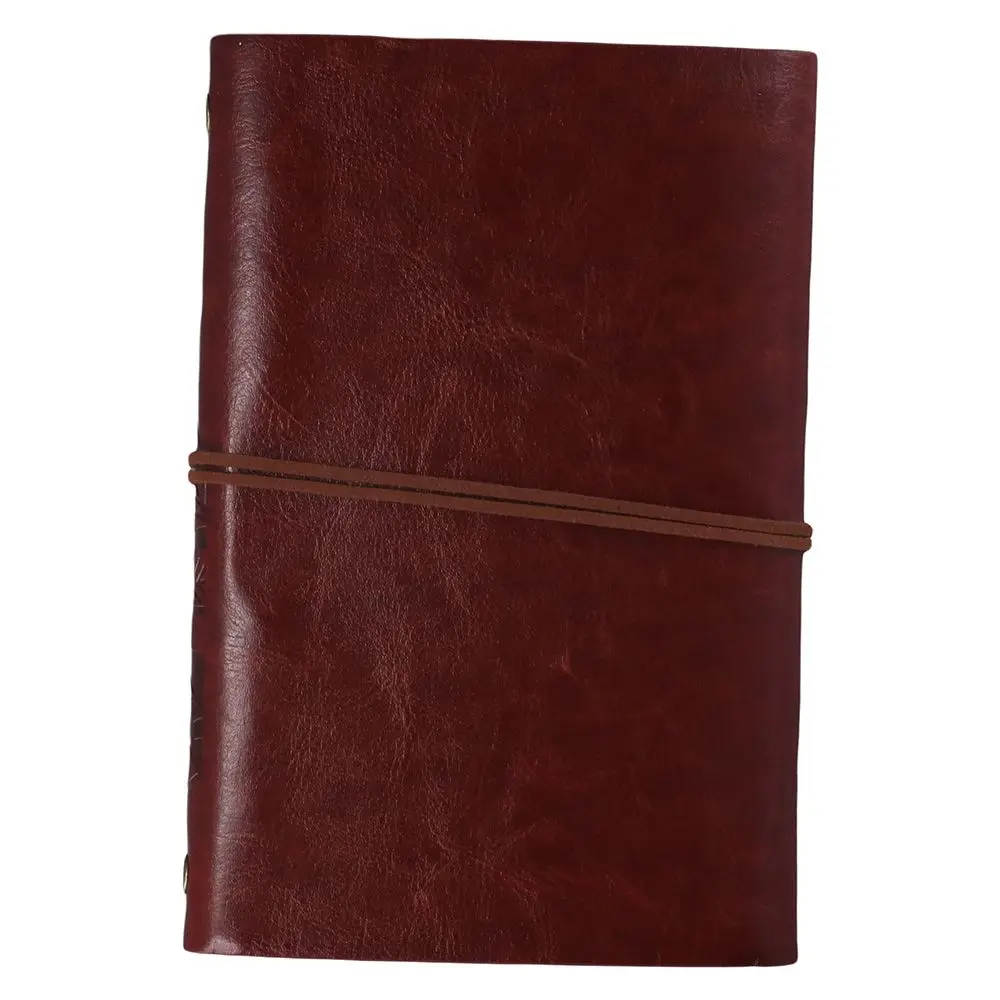 Cute Diary Notepad Sketch Book, Leaf Embossed and Retro Pendants Book, Leather Journal Notebook