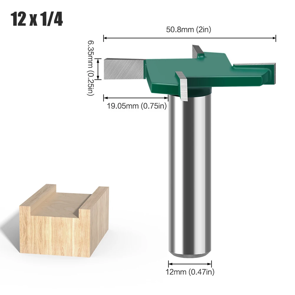 Fresa per la lavorazione del legno con design a quattro lame compatibile con macchine elettriche e CNC Set di punte per scanalatura da 12 mm