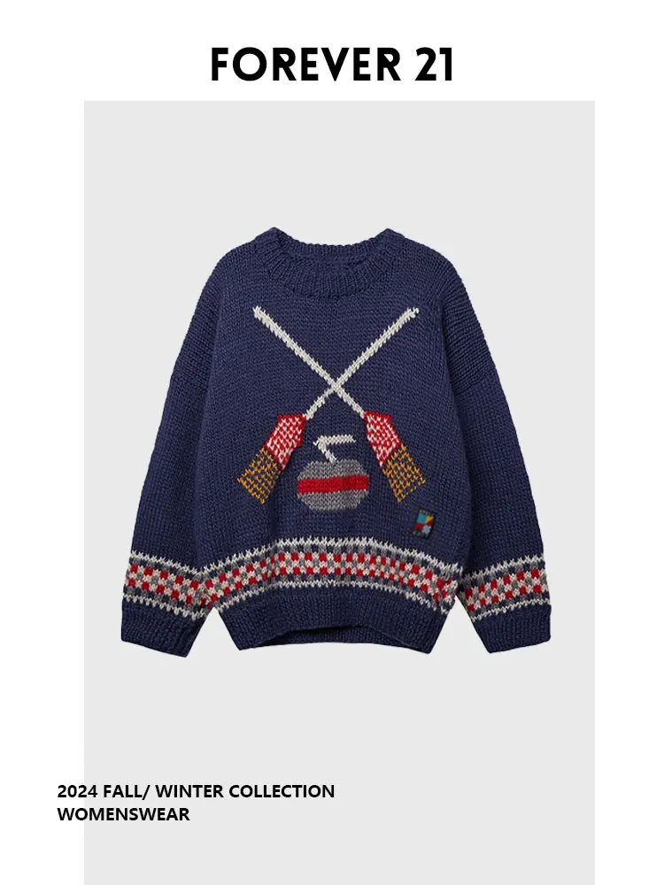 

Свободный женский вязаный свитер королевского синего цвета от Forever 2, новинка осенне-зимнего сезона, в стиле ленивого шик, с эффектом высокого класса, длинный свитер-топ