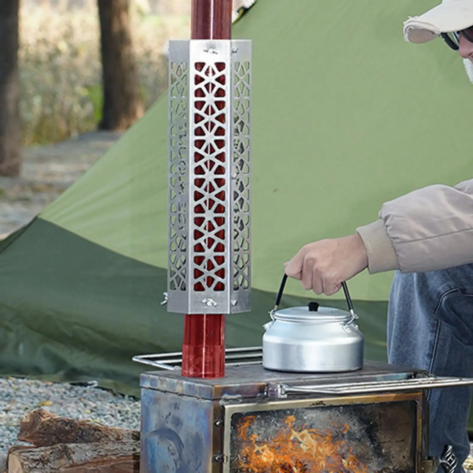 Tent Chimney Pipe Chimney Cap Exhaust Pipe Stainless Steel Protect Tents Chimney