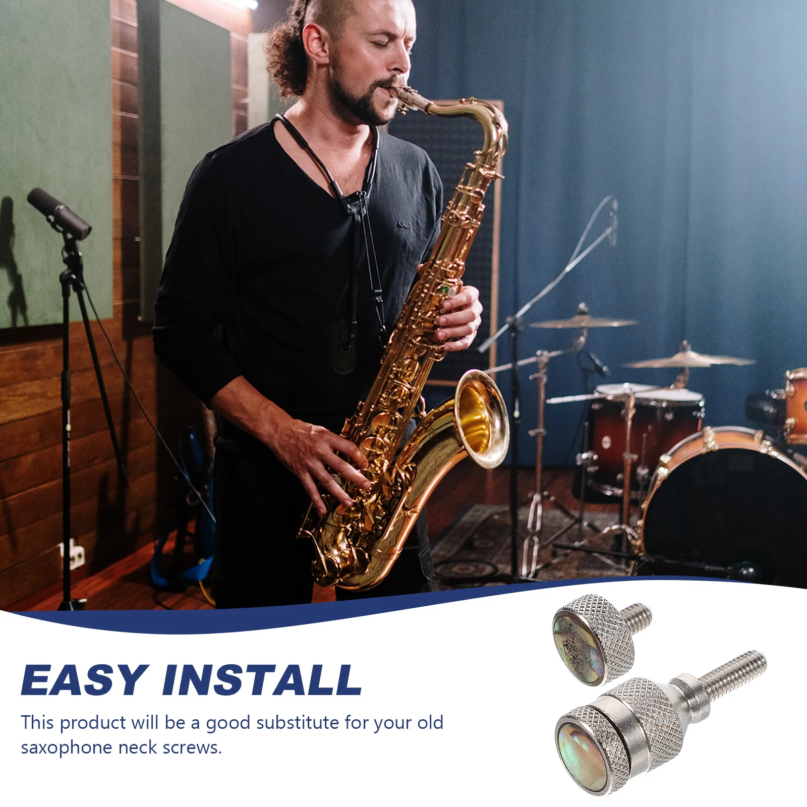 

1Set Tightening Screw for Sax Curved Neck Secure Fit Superior Sound Clarity Useful Replacement Part for All Sax Types