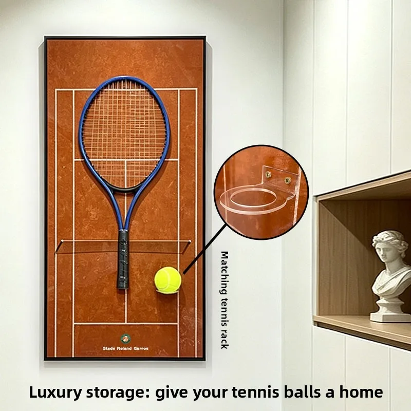 40*80CM 32 Inch LED Light Tennis Racket Storage Frame Aluminum Alloy Wall Mount Sports Collection Display Frame