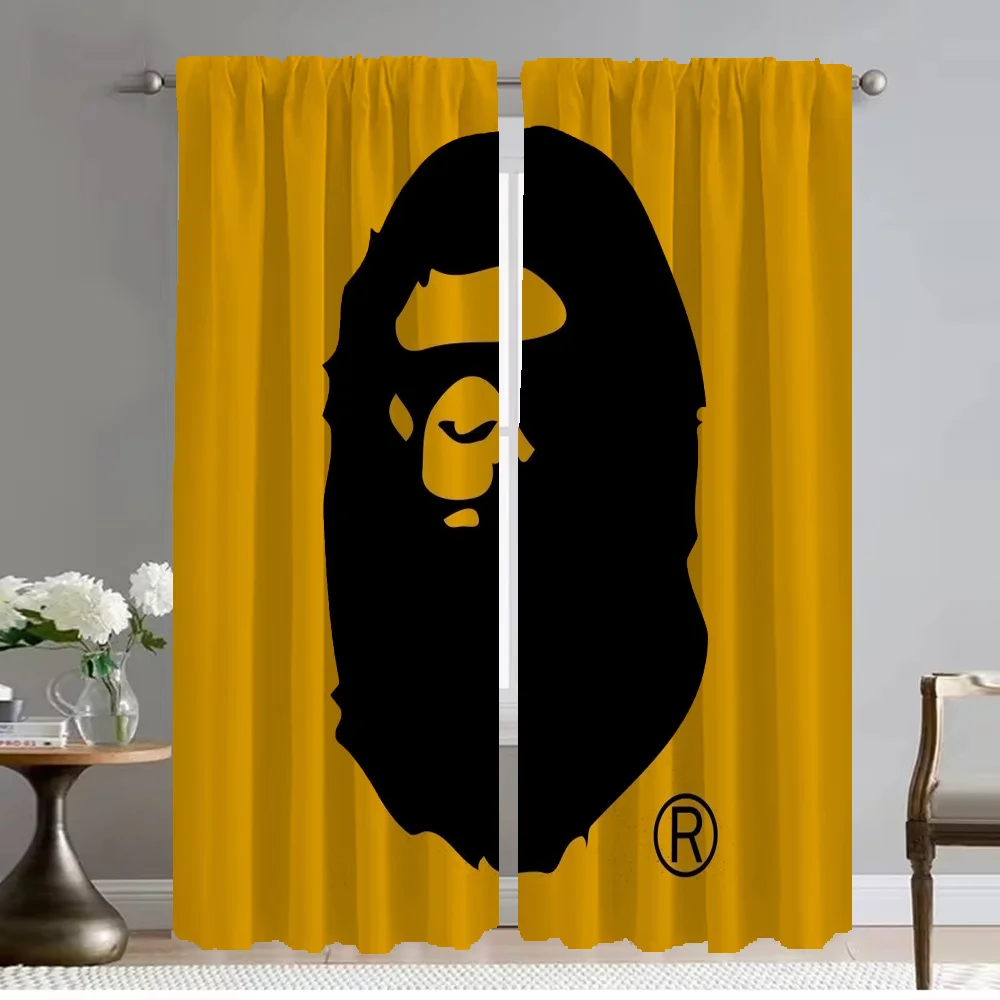 B-BAPE Anti-mosquito Curtains 2 Pieces Curtains Child Room Tulle for Bedroom Window Curtain Halloween Decoration Partition Panel