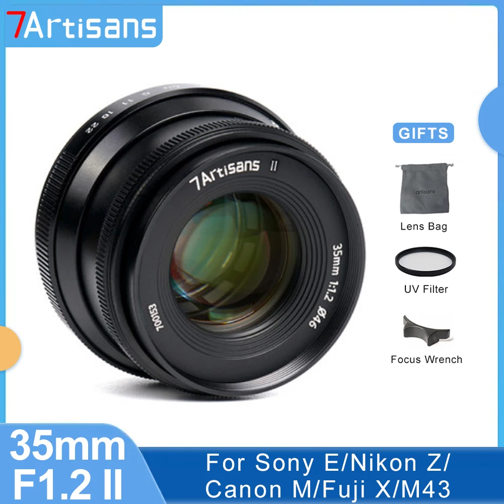 

7 Artisans 7artisans 35mm F1.2 II MF Portrait Camera Lens APS-C for Fuji X Sony E Canon EOS-M M4/3 Nikon Z Mount Cameras Lens