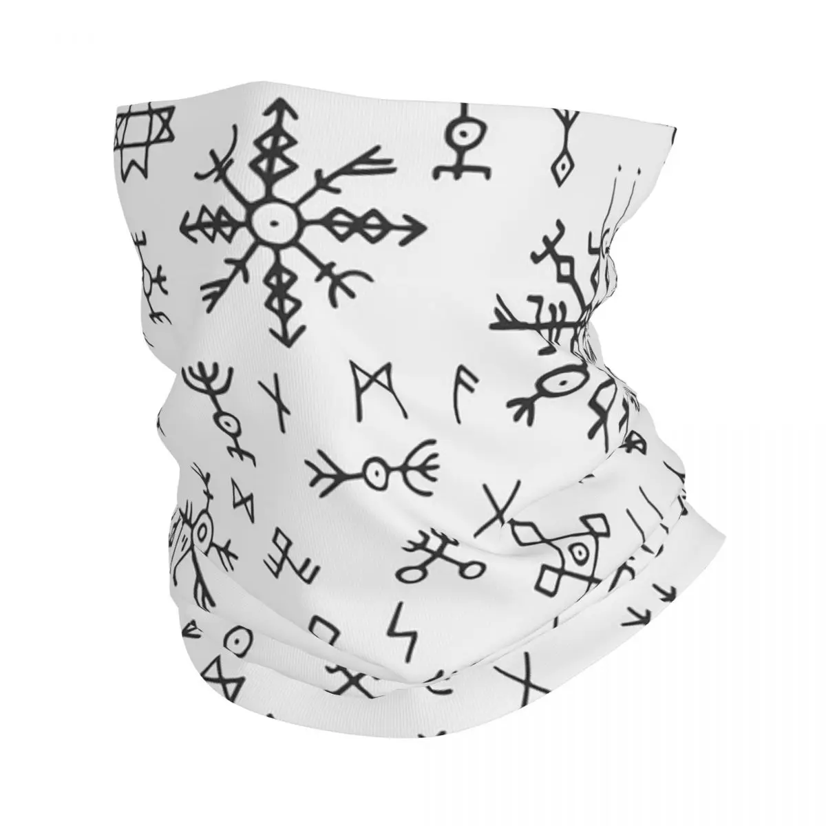 Futhark Norse Vikings Runes And Talismans Bandana Neck Gaiter Balaclavas Wrap Scarf Multi-use Cycling Fishing for Men Women