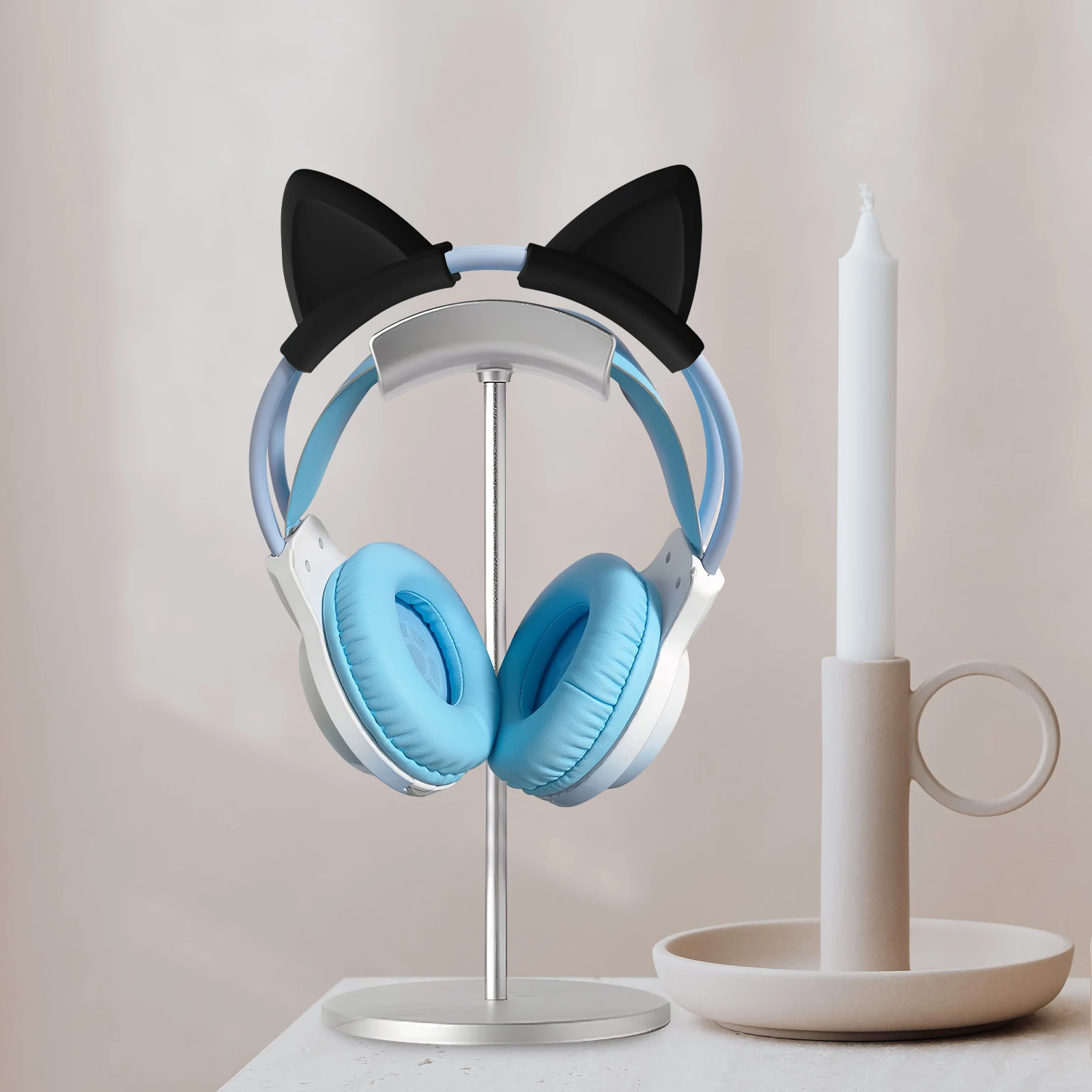 

2 Pairs Cat Ear Decorative Earphones Ears for Gaming Headset Hair Band Cosplay Cute Accessories Decoration Headphones Kitten