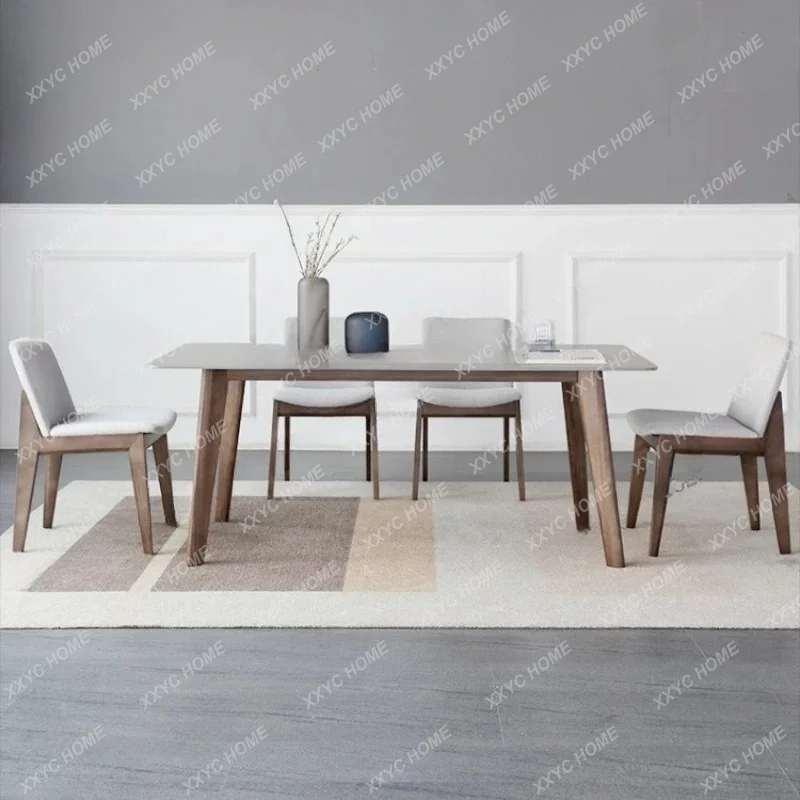 XX Light Luxury Natural Marble 1.6m Table And Chairs Modern Simple Small Apartment Creative Customized Table For People