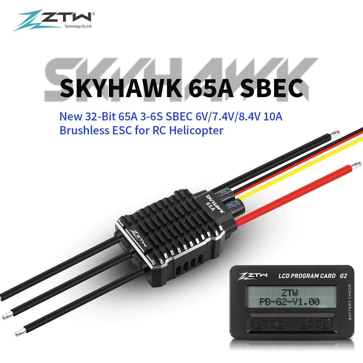 

ZTW 32-битный Skyhawk 65A ESC 3-6S 6 В/7,4 В/8,4 в SBEC 10A бесщеточный контроль скорости для радиоуправляемого самолета с неподвижным крылом F3C 380-450 Вертолет